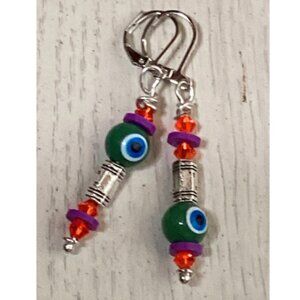 🍒 Dangle Handcrafted Earrings With Crystals SwarovskiW/ 925 Hooks🐥